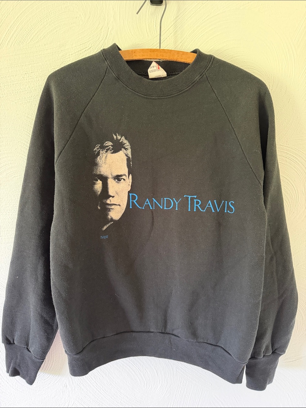 Vintage Randy Travis Black Graphic Sweatshirt.  Size Medium.